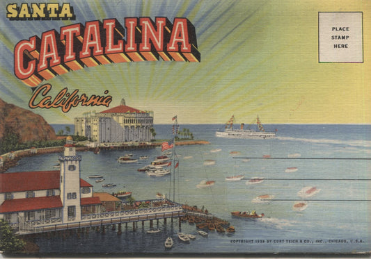 Santa Catalina, California Vintage Souvenir Postcard Folder